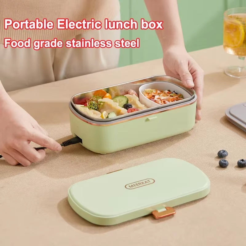 900ML Electric Lunch Box Portable Food Warmer with Heat Preservation Self-Heating Steaming Cooking Pot for Office Worker